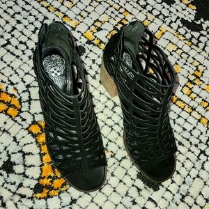 Vince Camuto Women's Kevston Heel Sandals Black Size 7.5M